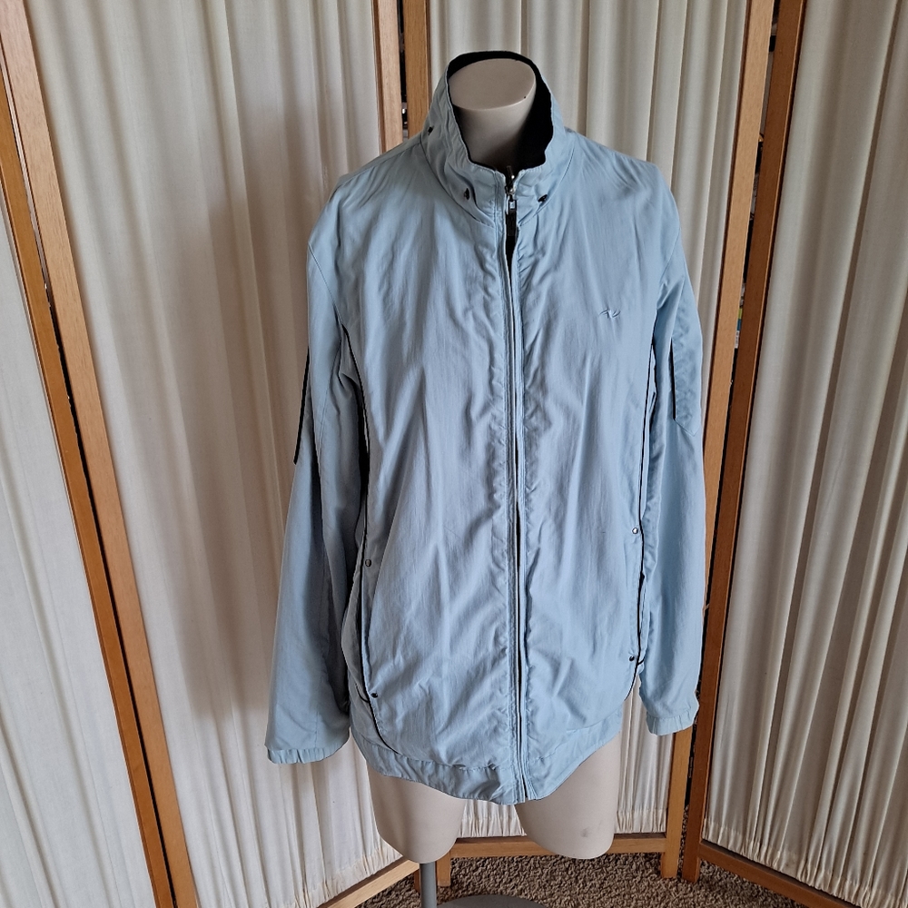 Reversible Blue Wind Breaker Jacket with Fleece inside
